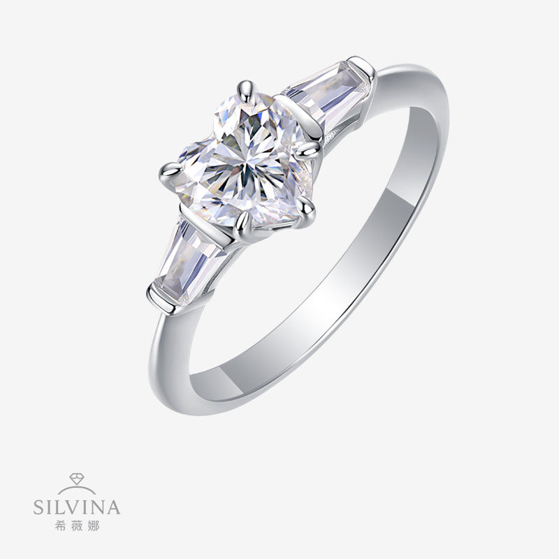 热销S925纯银莫桑石戒指闭口女首饰品礼物