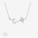 新款925银星月同行项链简约气质轻奢ins冷淡风锁骨链女