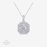 1克拉s925银莫桑石婚礼聚会吊坠项链