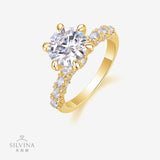 3色纯银戒莫桑石豪镶闭口风小众设计