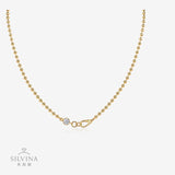 S925银叠戴项链莫桑石锁骨项链金色项链