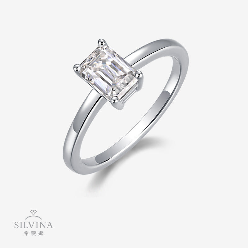 东南亚S925银韩式八角形戒指气质网红小清新戒指女