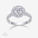 1克拉莫桑石925纯银镀PT950戒指女同款周家六爪直供