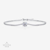 莫桑石18k铂金女士轻奢女手链