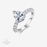 S925戒指女小众莫桑石蛋形莫桑石戒指