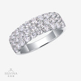 满镶半圈莫桑石925纯银时尚轻奢女戒婚戒