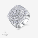 街头莫桑石男戒S925纯银显大钻夸张婚戒节日礼物大戒指