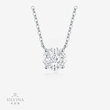 新款S925纯银四爪项链时尚轻奢小众八心八箭爆闪锁骨链女