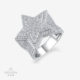 街头嘻哈夸张戒指精工五角星保色男款戒指指环潮流男戒