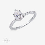 时尚珠宝梨形6*8mm精品莫桑石925纯银异形戒指女戒