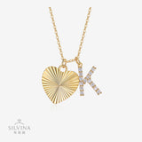 新款s925银莫桑石心形字母吊坠yis风格士婚礼生日礼品银饰