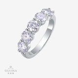 戒子新款S925银豪镶排戒莫桑石戒指