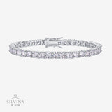 S925纯银莫桑石龙虾扣手链四爪网球手链莫桑石单排手链