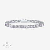 镀18k莫桑石单排链s925纯银男士女士网球手链