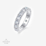 满圈戒指S925银男戒莫桑石简约浑身戒戒圈指环