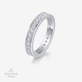 新款纯银戒指闭口指环莫桑石指环指圈