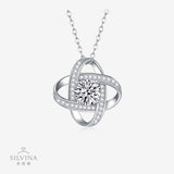 金牌s925银莫桑石镀18k白金吊坠项链工