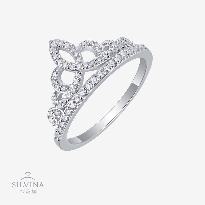 时尚戒指指环新款S925纯银莫桑石女戒