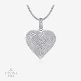 挂件网球链配套心形吊坠925银莫桑石男女嘻哈个性镶钻