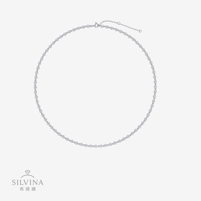 风s925银莫桑石纯银饰品项链小香风项链简约男女款