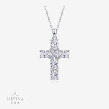 925银十字架项链嘻哈满镶劲链网红马思唯同款锁骨链