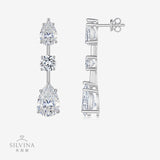 时尚风轻奢长款耳钉925純銀耳坠 热销莫桑石夸张耳坠女