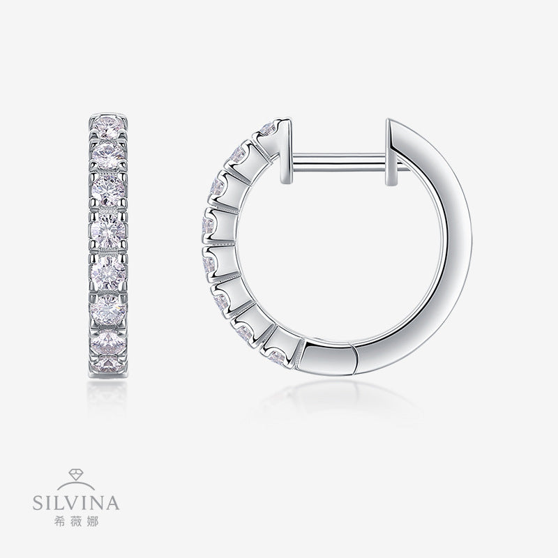 新款S925银字母O形耳扣个性百搭时尚潮流圆圈耳饰品女