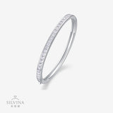 S925银手镯莫桑石镀铂金小众纯银批發女