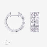 热销新款S925纯银莫桑石圆圈耳环时尚气质高档耳饰品耳钉女款