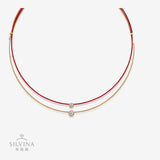 双层叠戴夜光女单珠项圈转运手工编织时尚轻奢项链吊坠