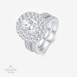 新款S925纯银戒指满镶莫桑石戒指设计轻奢小众超闪指环女