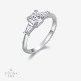 S925银方枕形莫桑石指环轻奢小众设计戒指女