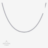 货源休闲网球链霖琅女嘻哈网球链双排满镶网球项链