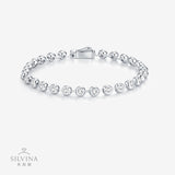 新款S925圆形莫桑石手链水晶奢华饰品女