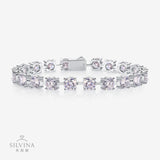 外时尚S925银手链电镀白金纯银轻奢男女通款手链网球手链