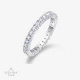 S925纯银镶嵌指环奢华满镶简约优雅个性小众设计款