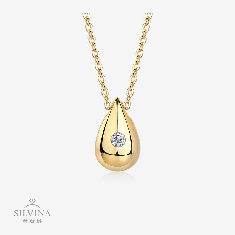 热销s925银莫桑石水滴吊坠yis风美少女项链吊坠