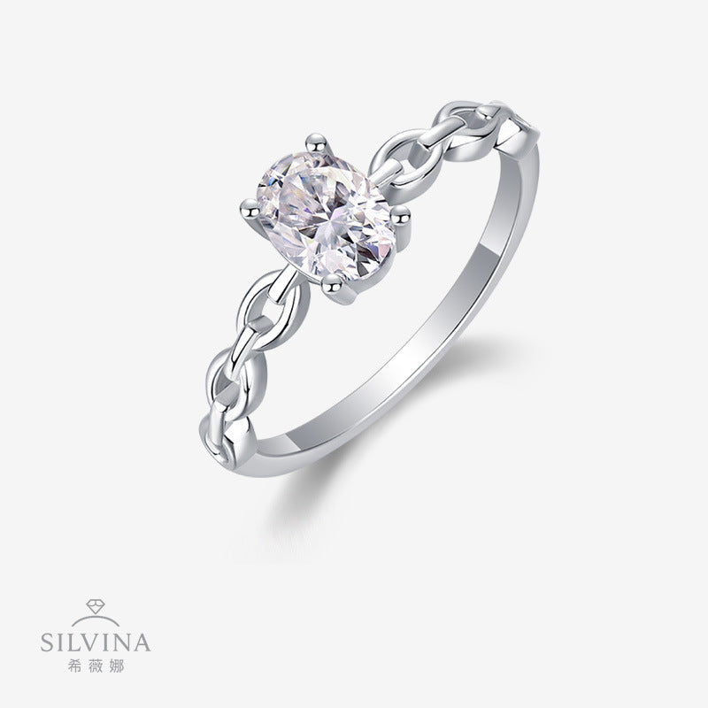 S925纯银素圈戒指女简约小众轻奢百搭食指戒指环