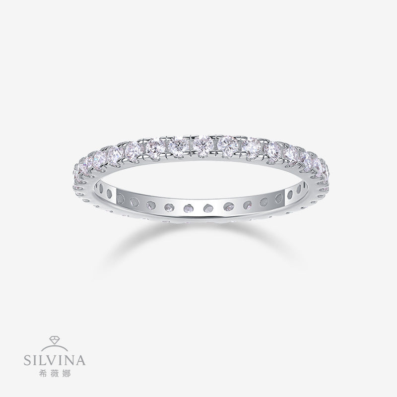 热销专供SHE925银新款莫桑石戒指女