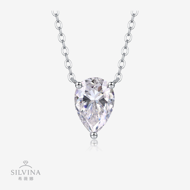 女士项链s925银八角马眼莫桑石吊坠时尚轻奢吊坠