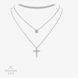 新潮流18K金色莫桑石吊坠叠戴项链s925纯银莫桑石項链吊坠