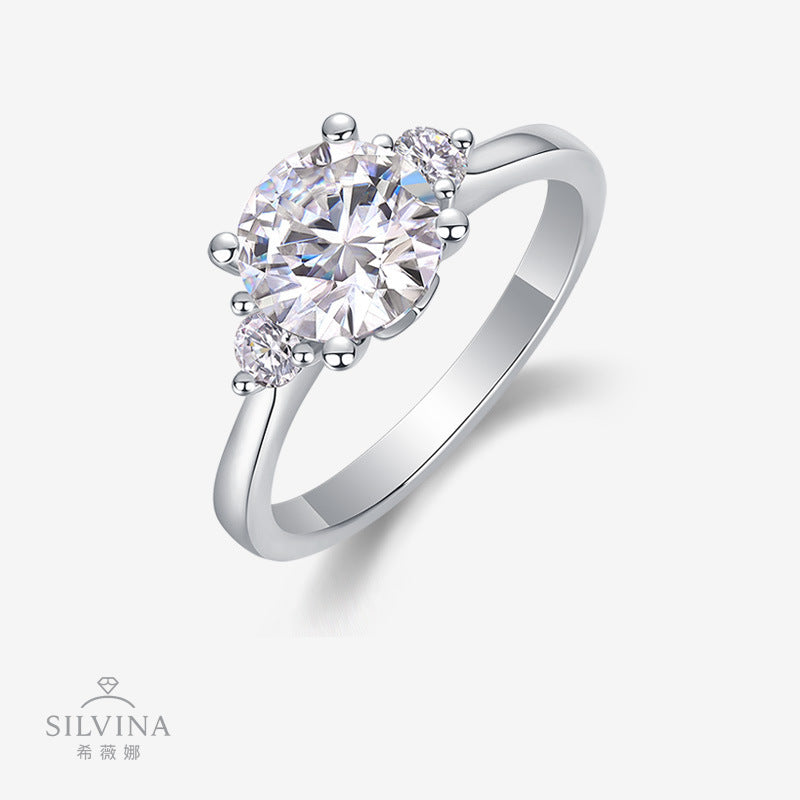 东南亚简约大气高亮度925银镀白金适合女性日常搭配