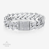 新款嘻哈手链S925纯银D色莫桑石简约男士手饰