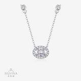 1克拉s925银莫桑石洁白夏夜吊坠项链