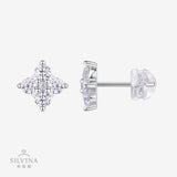 精致雪花镶莫桑石耳钉日常佩戴小众简约超闪耳骨钉