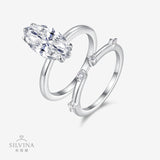 叠戴S925纯银3克拉马眼套戒莫桑石戒指百搭精美时尚女戒