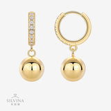 SHEIN耳坠 S925银镀18k黄莫桑石耳饰品