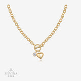 镀18k黄s925银简约时尚格吊坠项链