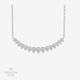 新款925纯银时尚百搭莫桑石项链轻奢气质微笑锁骨链女