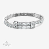 货源男女情侣款时尚银镶莫桑石手链 潮流百搭手镯